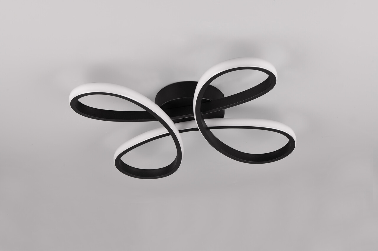 Plafoniera Fly, TRIO, 40x40x7.5 cm, 22W, 1x SMD, metal, negru mat - imagine 7